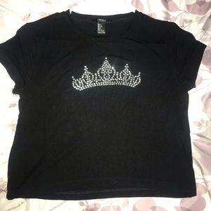 Crown rhinestone crop top